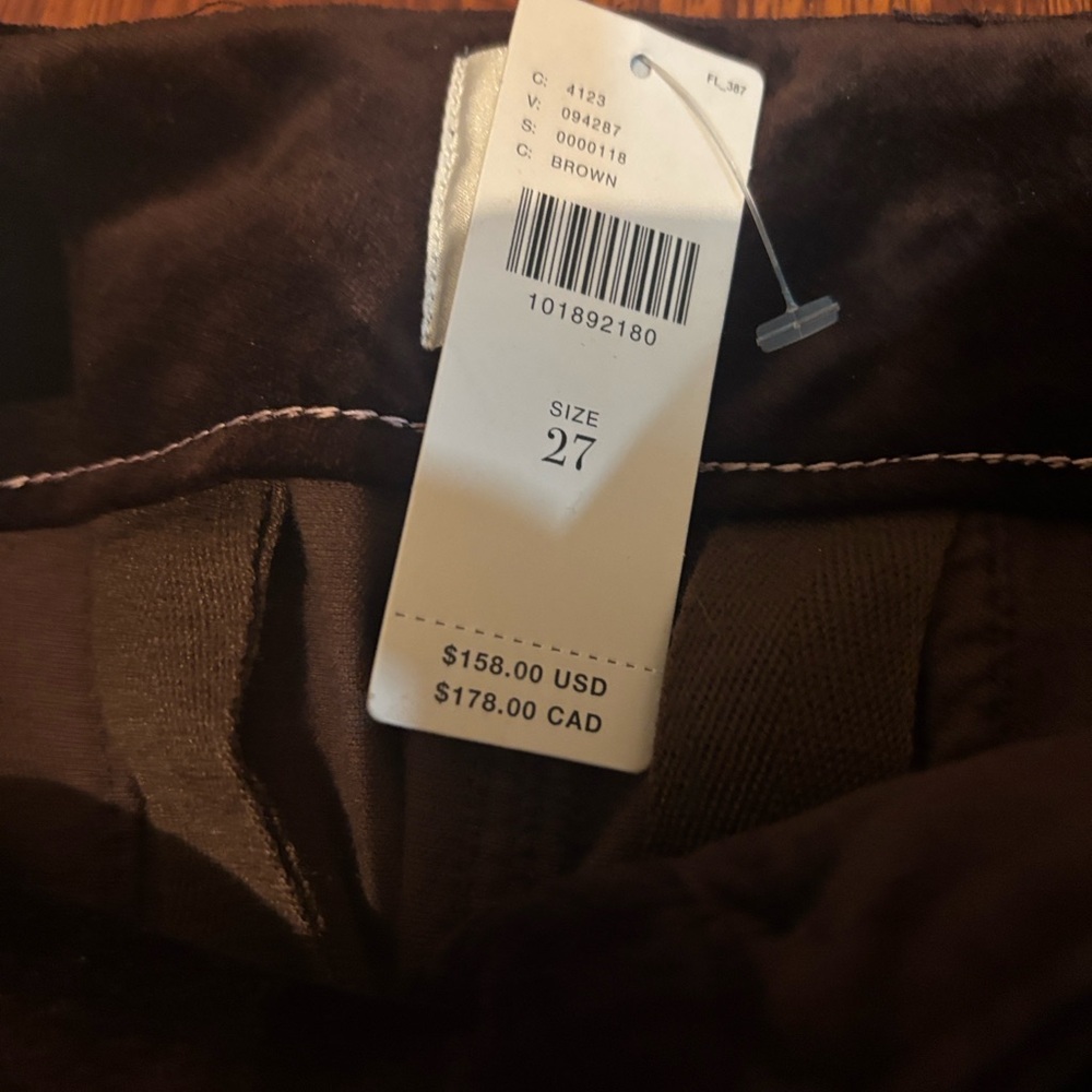 Maeve Colette full length velvet pant in fudge brownie - Picture 12 of 14